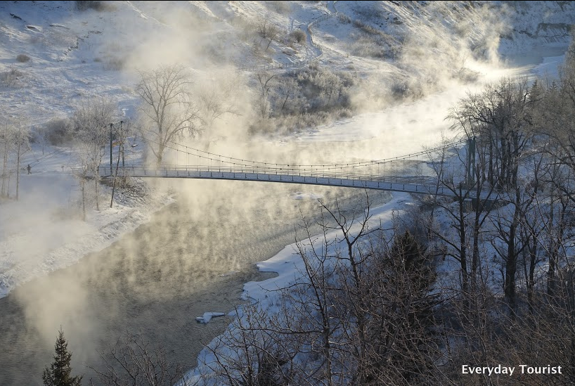 Early morning walk along Calgary's Elbow River. Can you spot the walker?