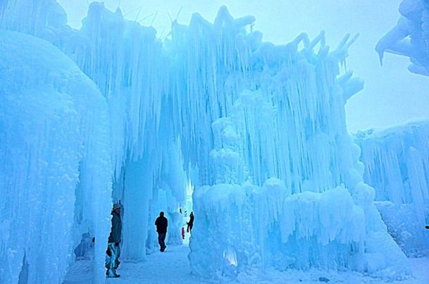Ice Castles in Edmonton's Hawrelak Park. 