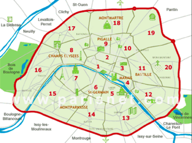 Interestingly, Paris is divided into 20 neighbourhoods, each with about 100,000 people.