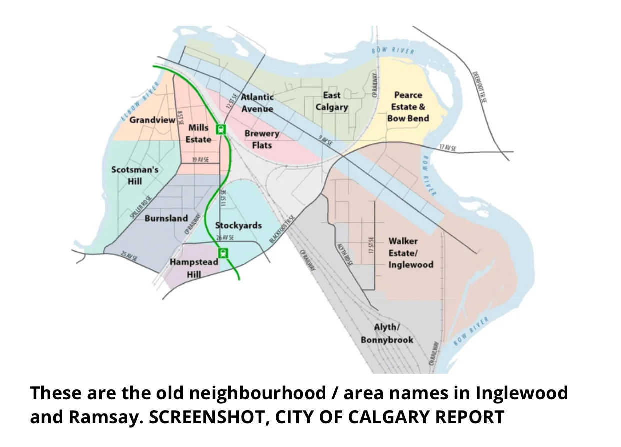 This map was posted on Twitter recently, indicating that Inglewood Ramsay was once 12 different neighbourhoods.