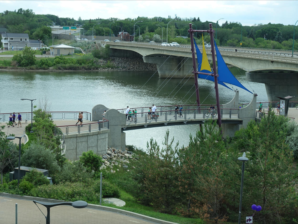 The South Saskatchewan River next to the downtown is a fun urban playground for people of all ages and backgrounds.