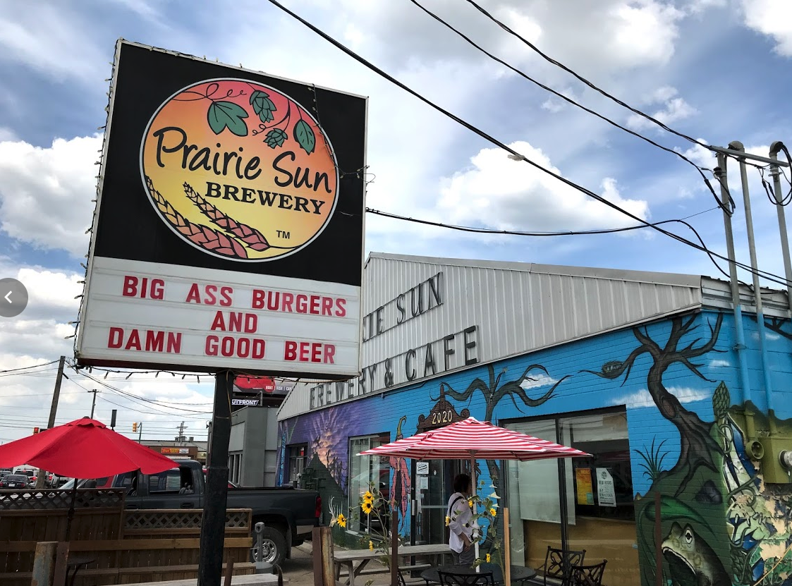 Prairie Sun Brewery can be found in Saskatoon’s industrial district next to the fun scrap yard.