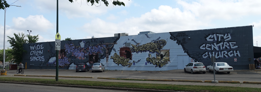The entire mural from across the street.