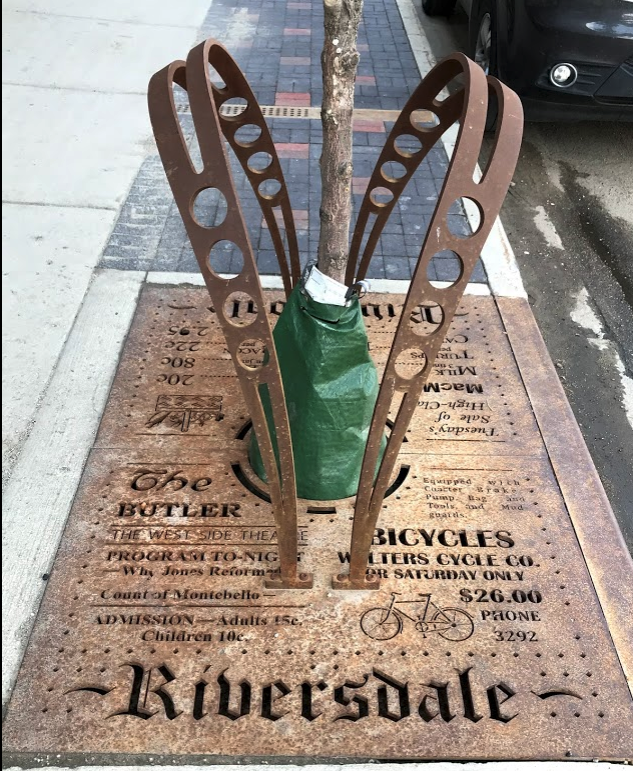 Loved these bike racks/tree grates that also tells the history of the Riversdale community in a fun way.