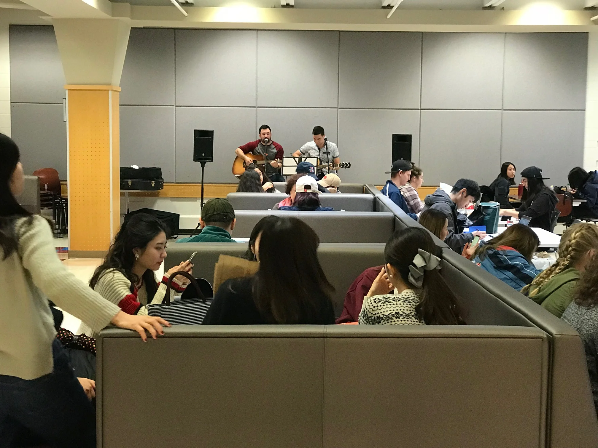 Live music in the cafeteria at lunch at St. Mary’s University was a nice touch.