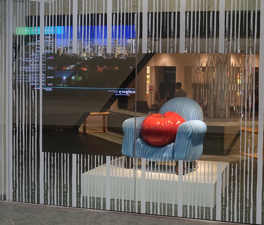 Love this play on the term “couch potato” by Regina artist, Victor Cicansky in the window at the Glenbow in downtown Calgary. It had a personal meaning for me as I have small Cicansky piece of a chair with a potato in our collection. I must get to the Glenbow more in 2019!