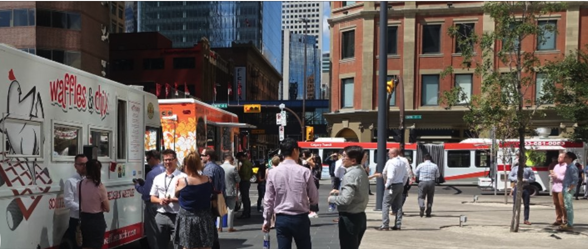 Lunch hour in downtown Calgary.
