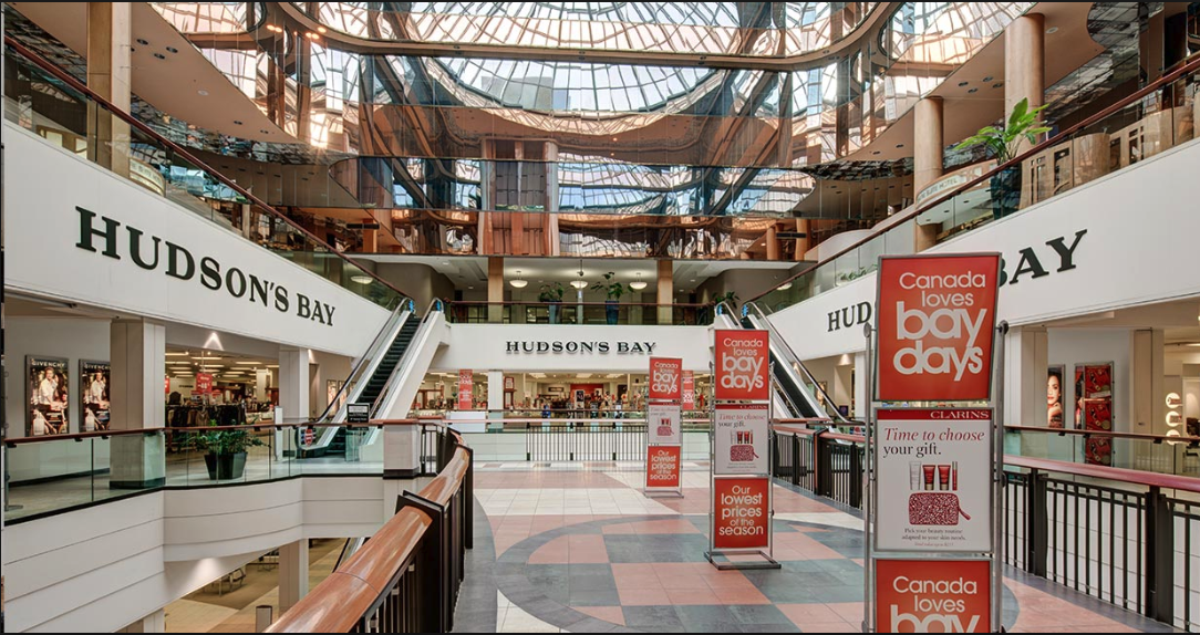 Edmonton’s City Centre is a multi-storey indoor shopping centre with a huge skylight.