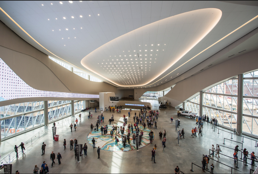 The concourse aka winter garden of Edmonton’s new Rogers Place arena is simply stunning.