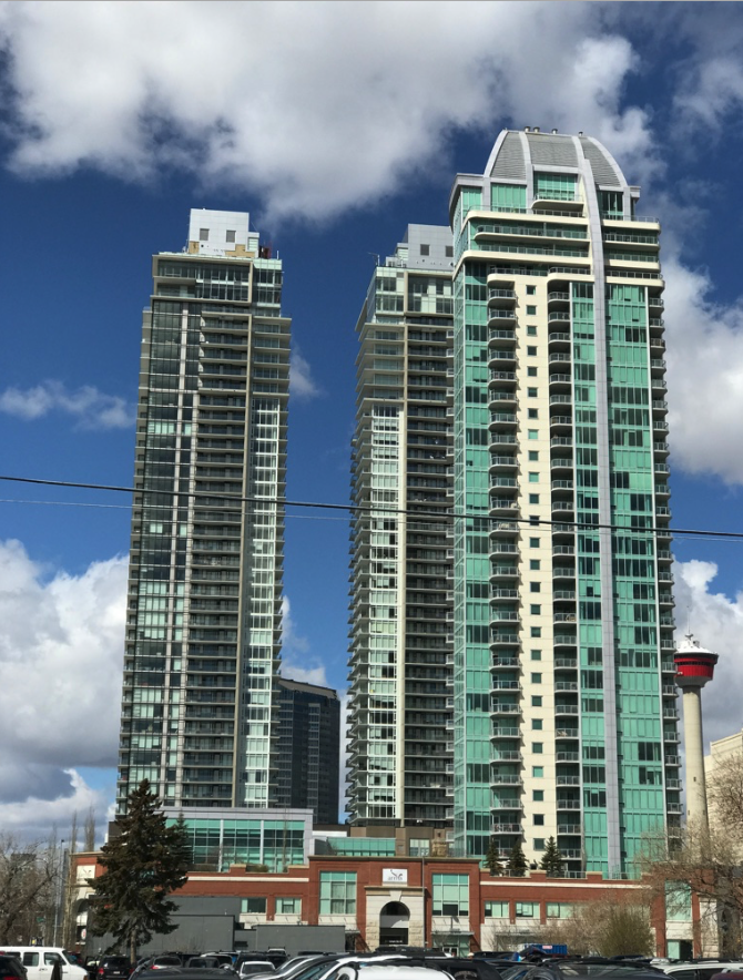 New condo developments next to Stampede Park.