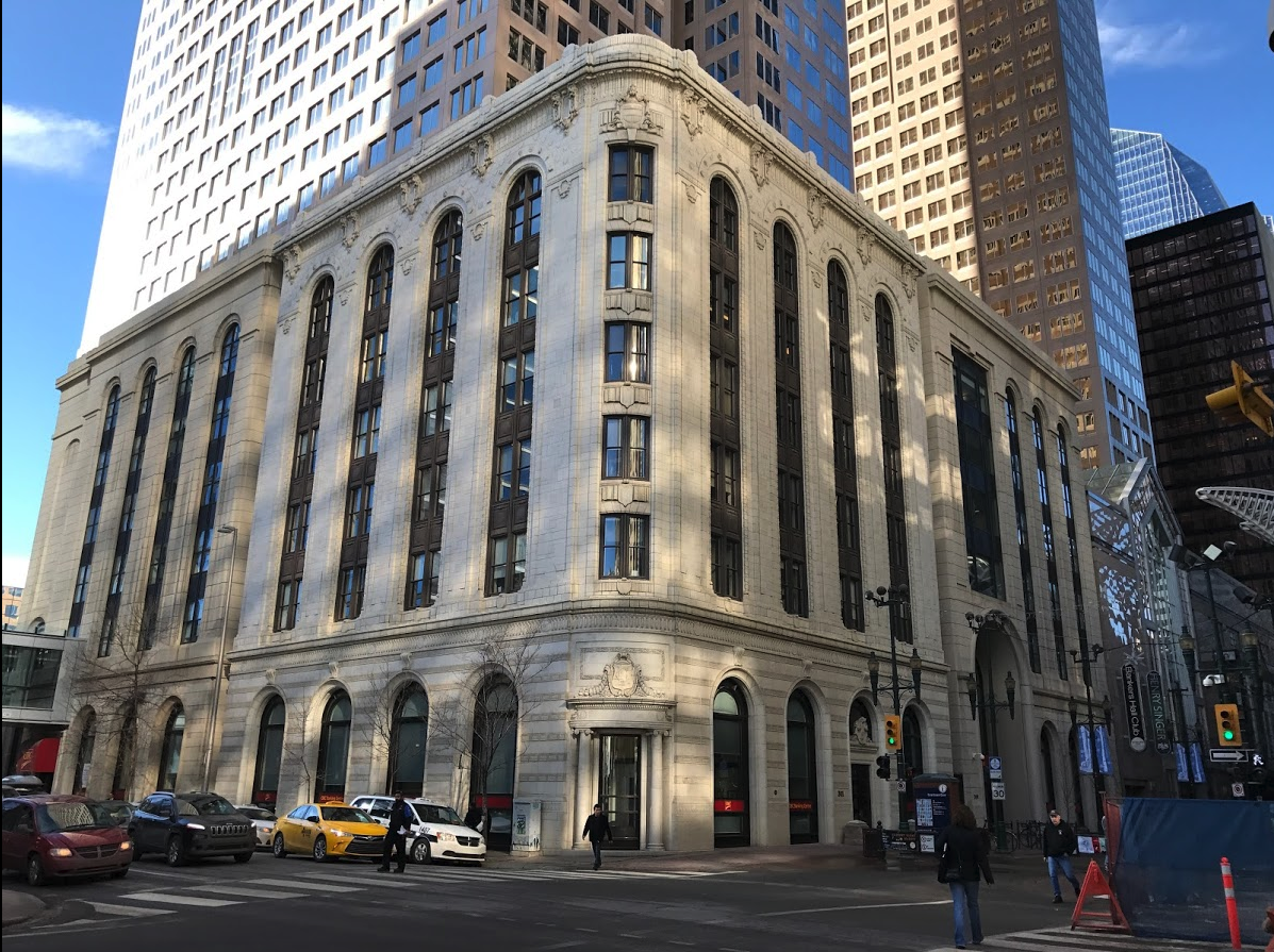 The historic Canada Life Assurance Building, also know at the Hollingsworth Building built in 1913 was incorporated into the Bankers Hall project.