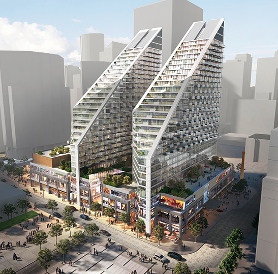 Computer rendering of the proposed redevelopment of the Eau Claire Market site is very ambitious and is now many years away.