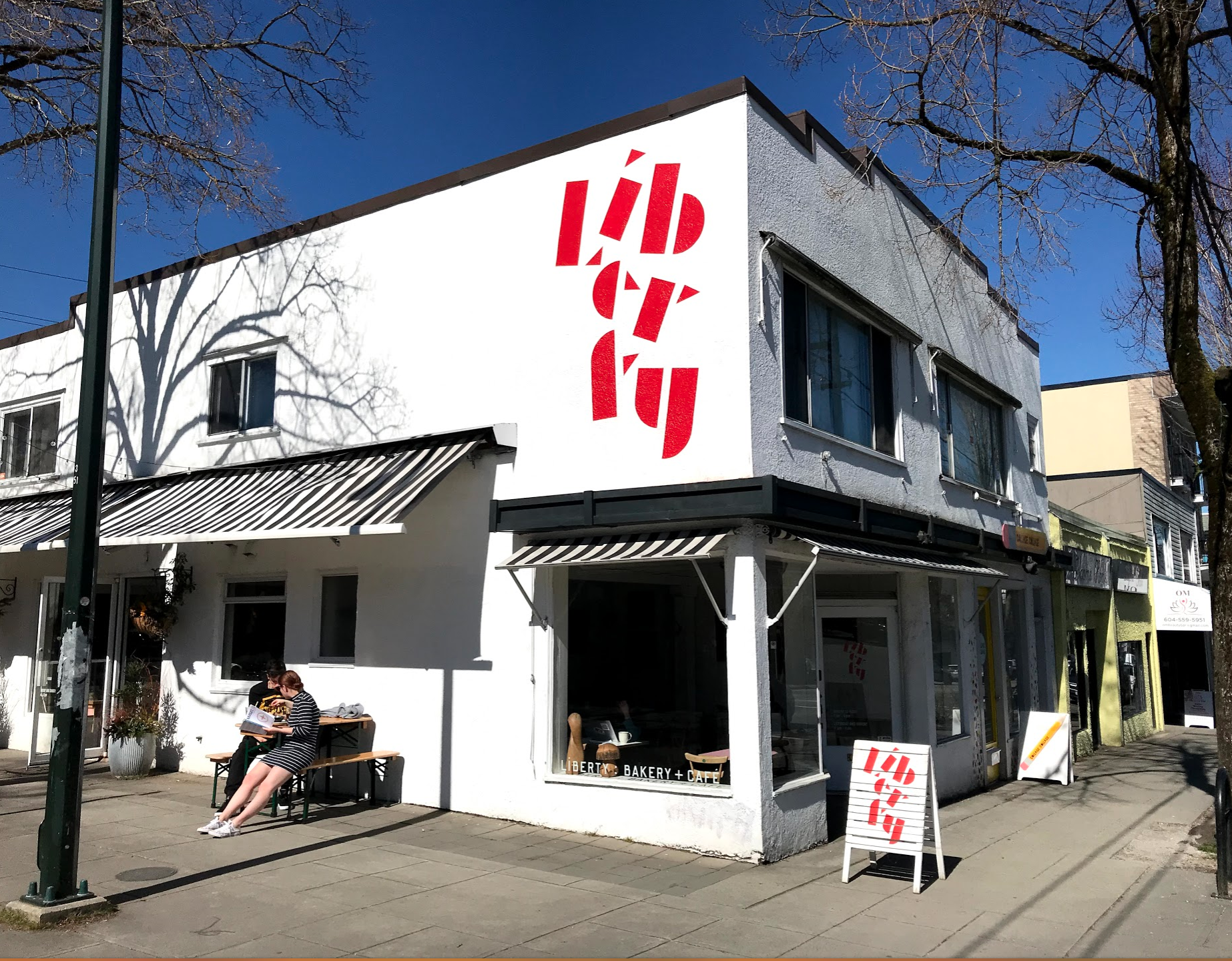 Independent cafes like The Liberty Bakery and Cafe at E 21st Street are scattered all along Main Street. In fact there are three cafe’s on this corner alone.