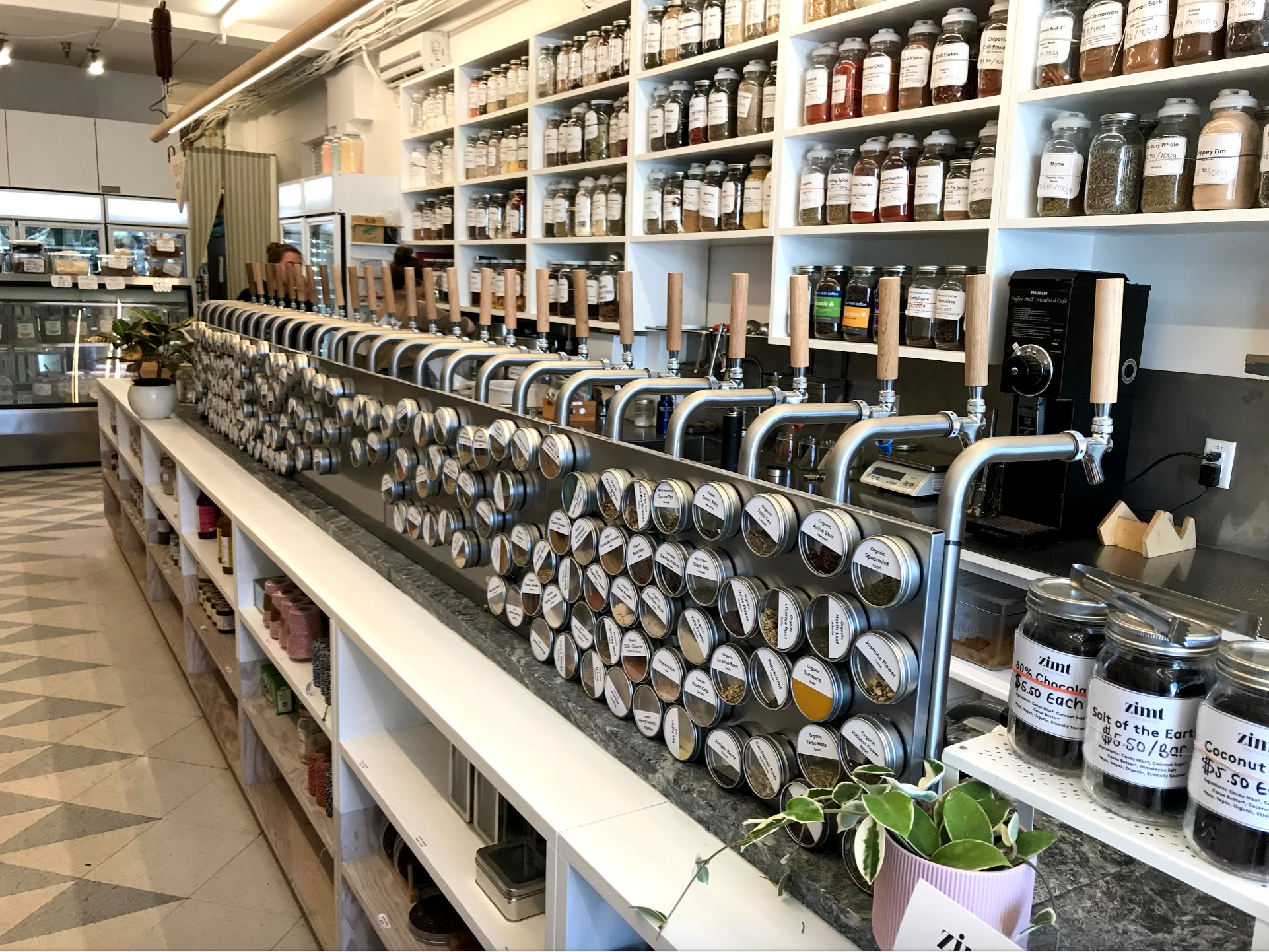 The Soap Dispensary and Kitchen Staples offers a wide array of natural products. No those are not beer taps.