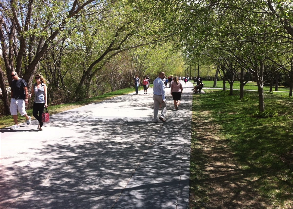 The Eau Claire Promenade is the perfect spot for a leisurely walk and some good people watching.
