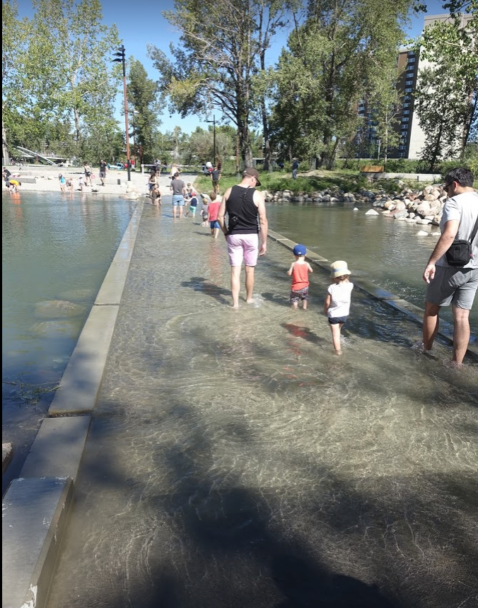 Wading fun downtown on St. Patrick’s Island.
