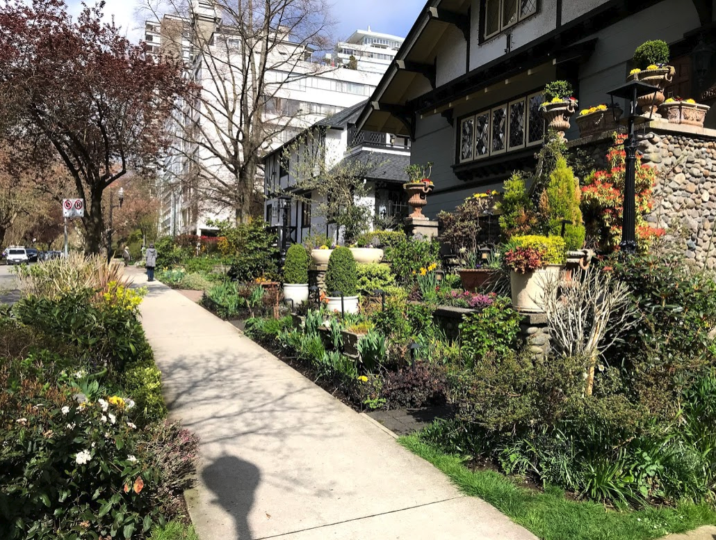 Vancouver’s West End streets not only have lovely tree canopies, but also enchanting front yards that gives it a very residential sense of place.