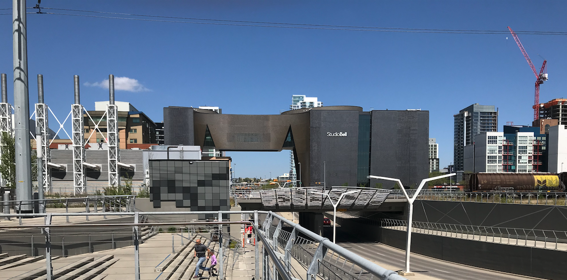 Calgary’s National Music Centre is the gateway between East Village and Victoria/Stampede Park.