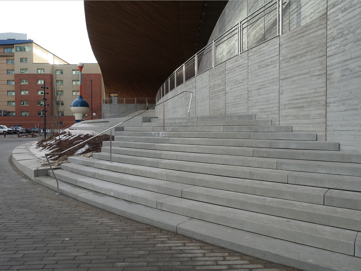 Then a bank of concrete stairs….