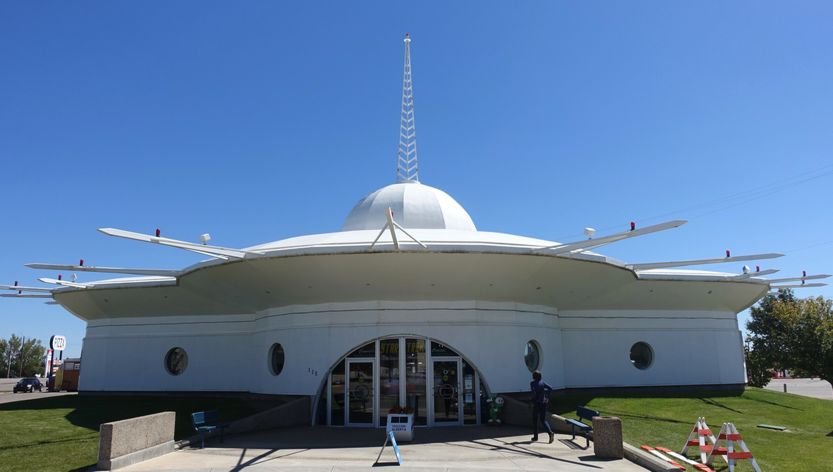 This is Vulcan’s Visitor Information Centre which includes a small Star Trek museum.