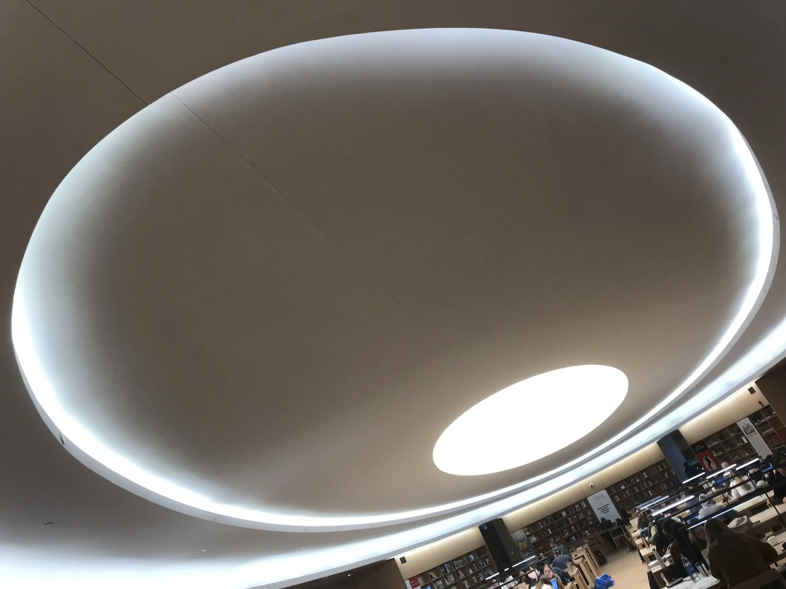 New Central Library reading room ceiling.