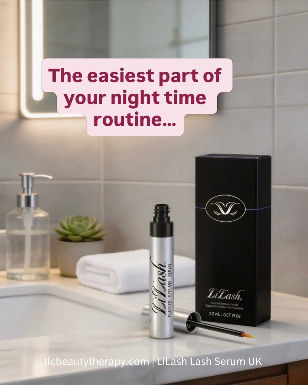 Dreaming of longer natural lashes? I have an easy addition to you nighttime beauty routine that will make them grow✨

FOLLOW me for real results and lash growth tips.

Apply LiLash Purified Eyelash Serum once a day, every day, for 90 days and you&rsq
