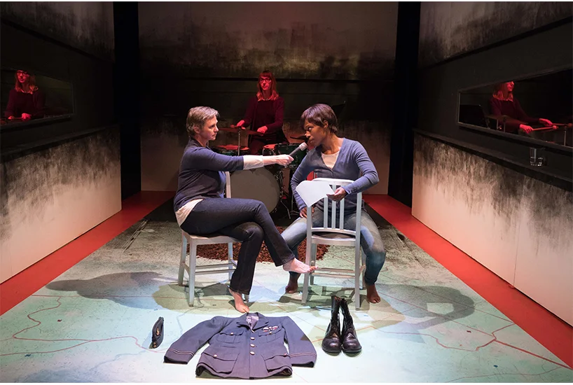 ACTOR DEBORAH DRAKEFORD, DRUMMER LYNETTE GILLIS AND ACTOR KIM NELSON MAKE UP THE ALL-FEMALE CAST OF THIS NEW TRUE-CRIME PLAY, SMYTH/WILLIAMS (PHOTO: YURI DOJC)