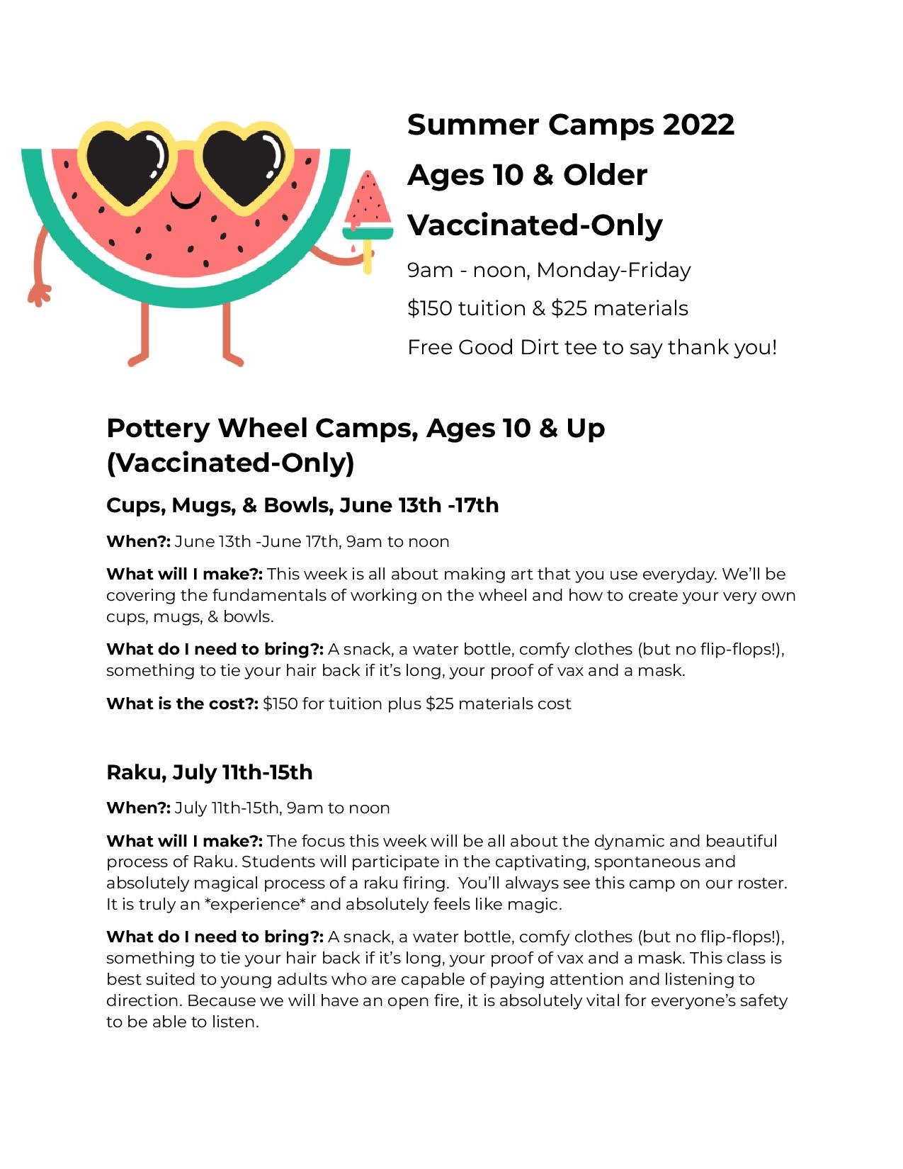 Good Dirt Pottery Studio on Instagram: We have TWO more 4-Day Summer Clay  Camps for Kids in July @ Good Dirt Pottery Studio! (July 10-13 & 24-27) ⛱️  4 days long, 9