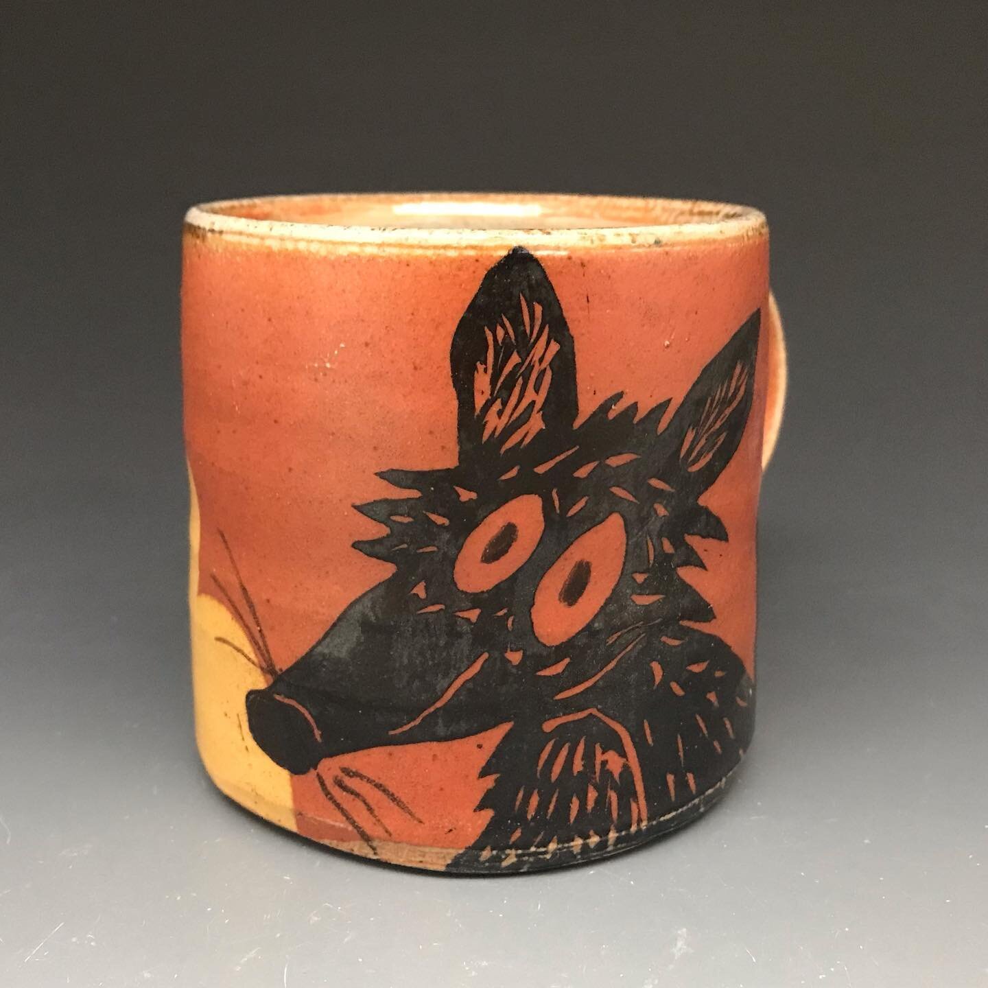 Good morning. I am ready for a new week of making and preparing for a firing.  Thanks to everyone who got pots from my Etsy restock over the weekend. 
I had a request for a fox a while back and this mug was my first attempt. It didn&rsquo;t quite loo