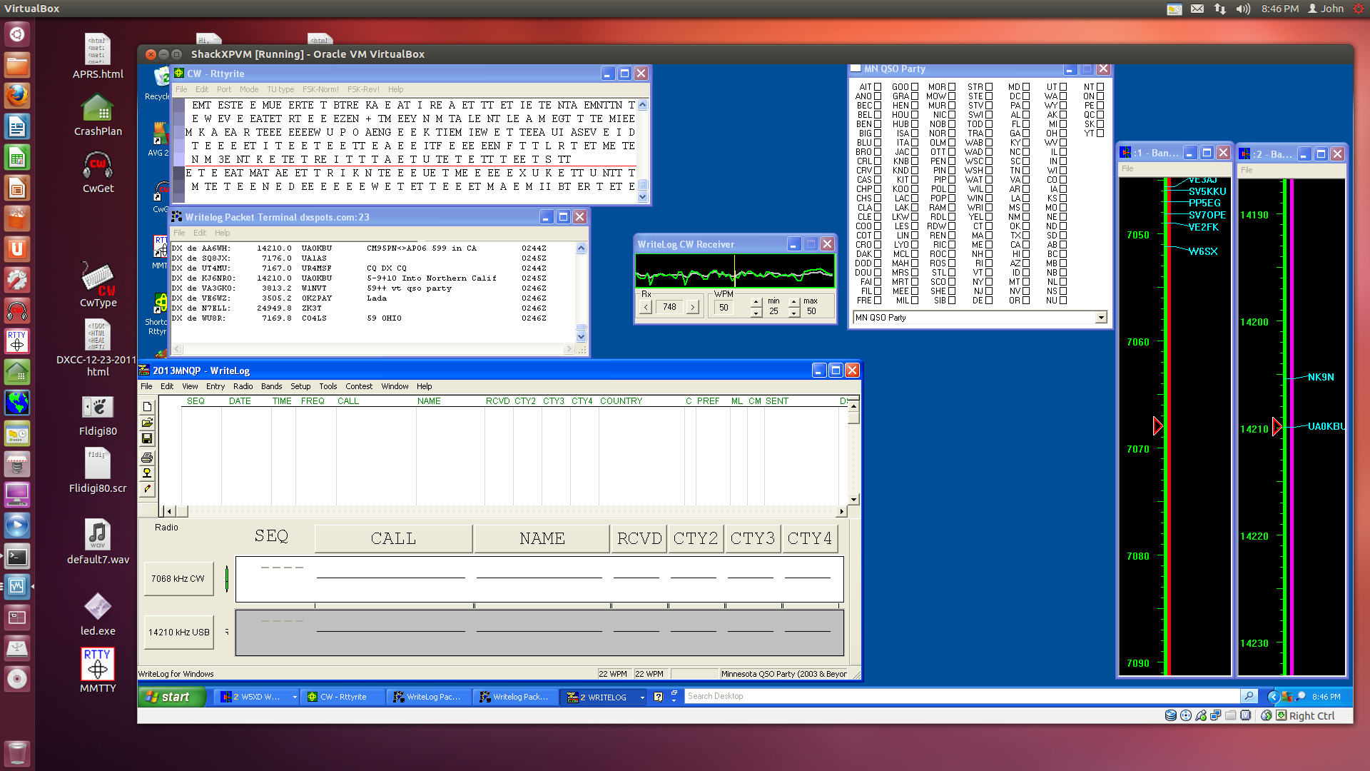 Ubuntu 12.04 with VirtualBox with XP running Writelog