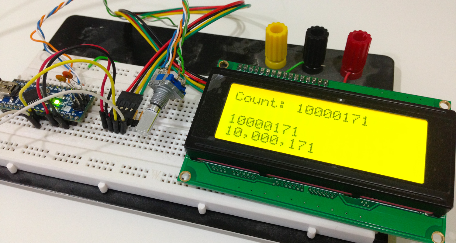 Debugging the format of the frequency display. Nano + I2C 20x4 LCD + encoder
