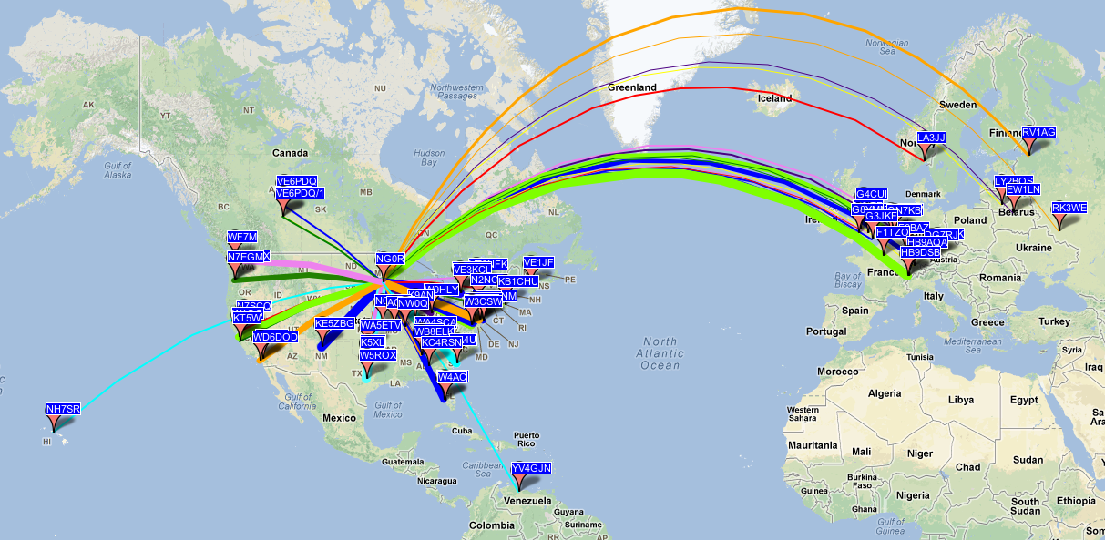 Station I heard on WSPR, primarily on 20m (12 hours)