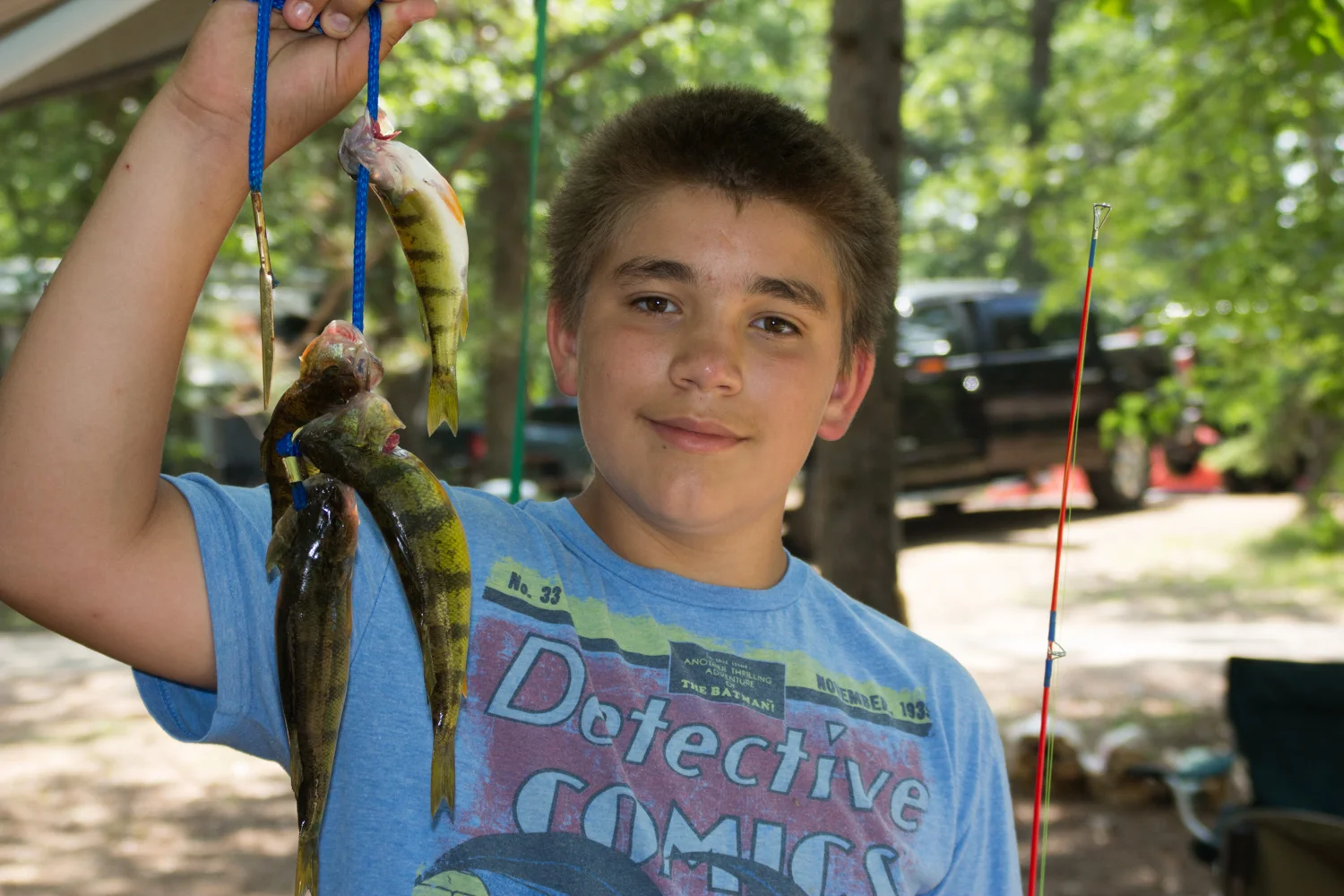 Ben with a stringer from the fishing pier