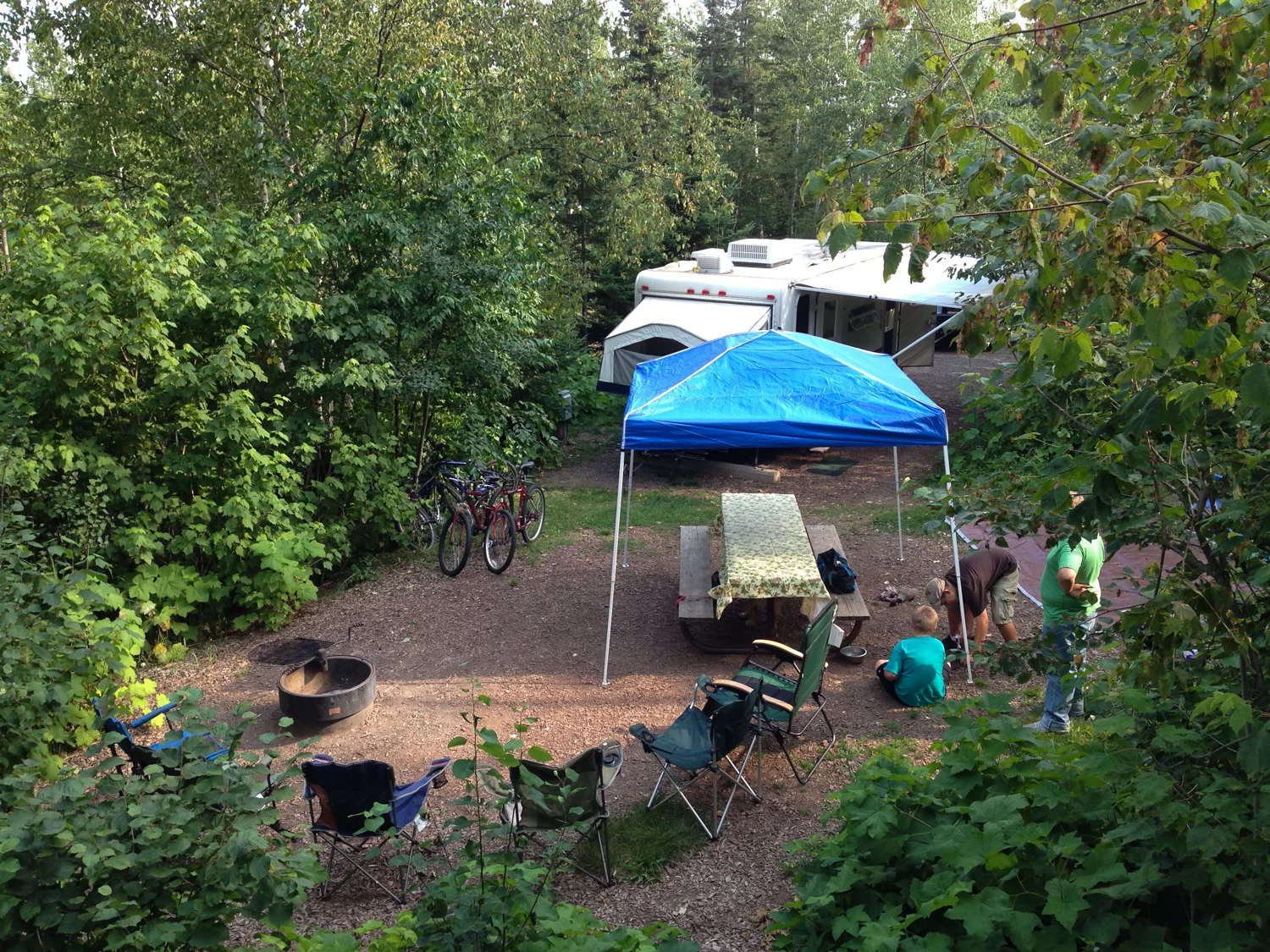 At the back of the campsite looking down
