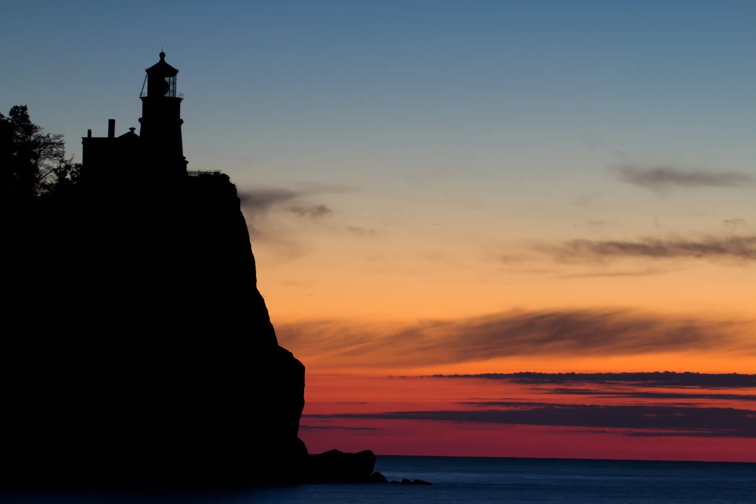 Sunrise at Split Rock light house on Lake Superior