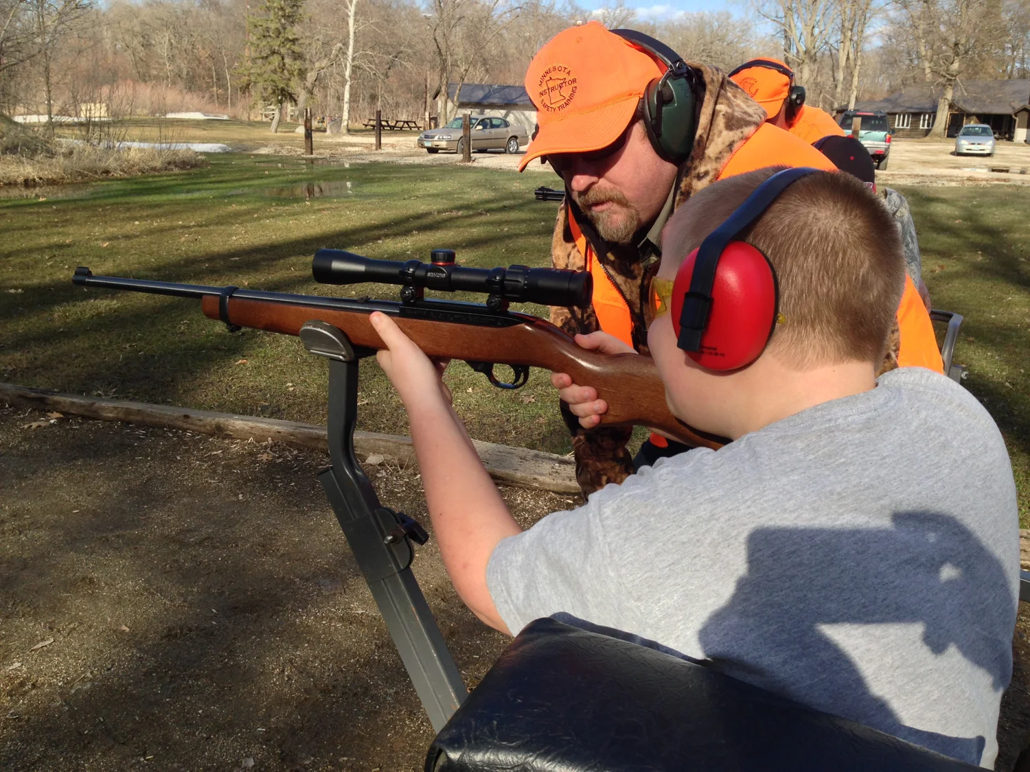 Joe and his instructor getting setup on range day