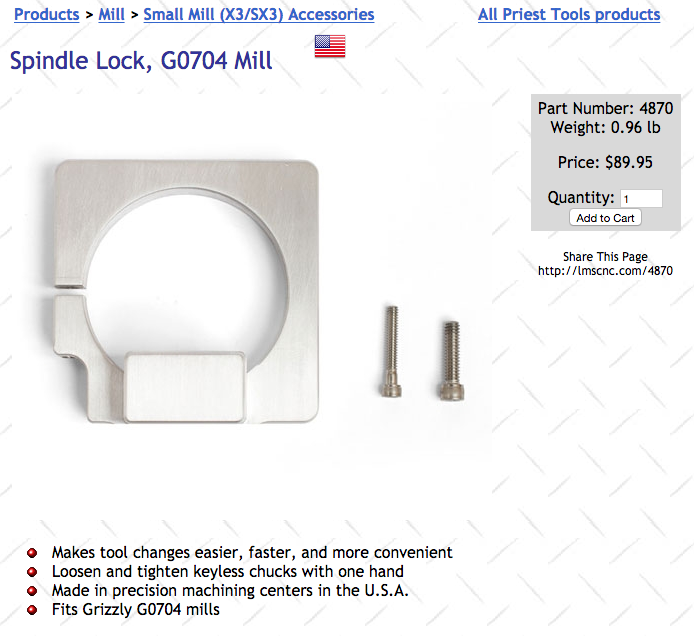 Screen capture from the LittleMachineShop.Com webpage