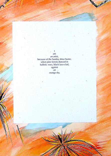 Detail of a page with text and part of image from Because