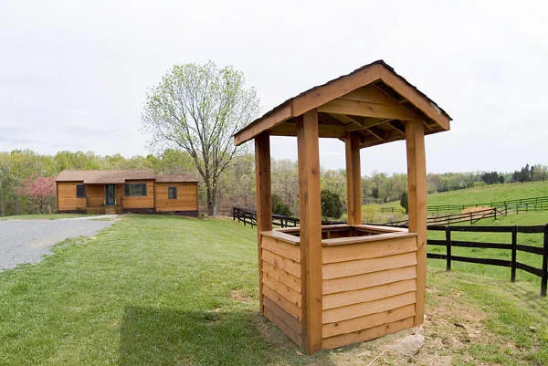 Pond House from the Front (that is a real well)