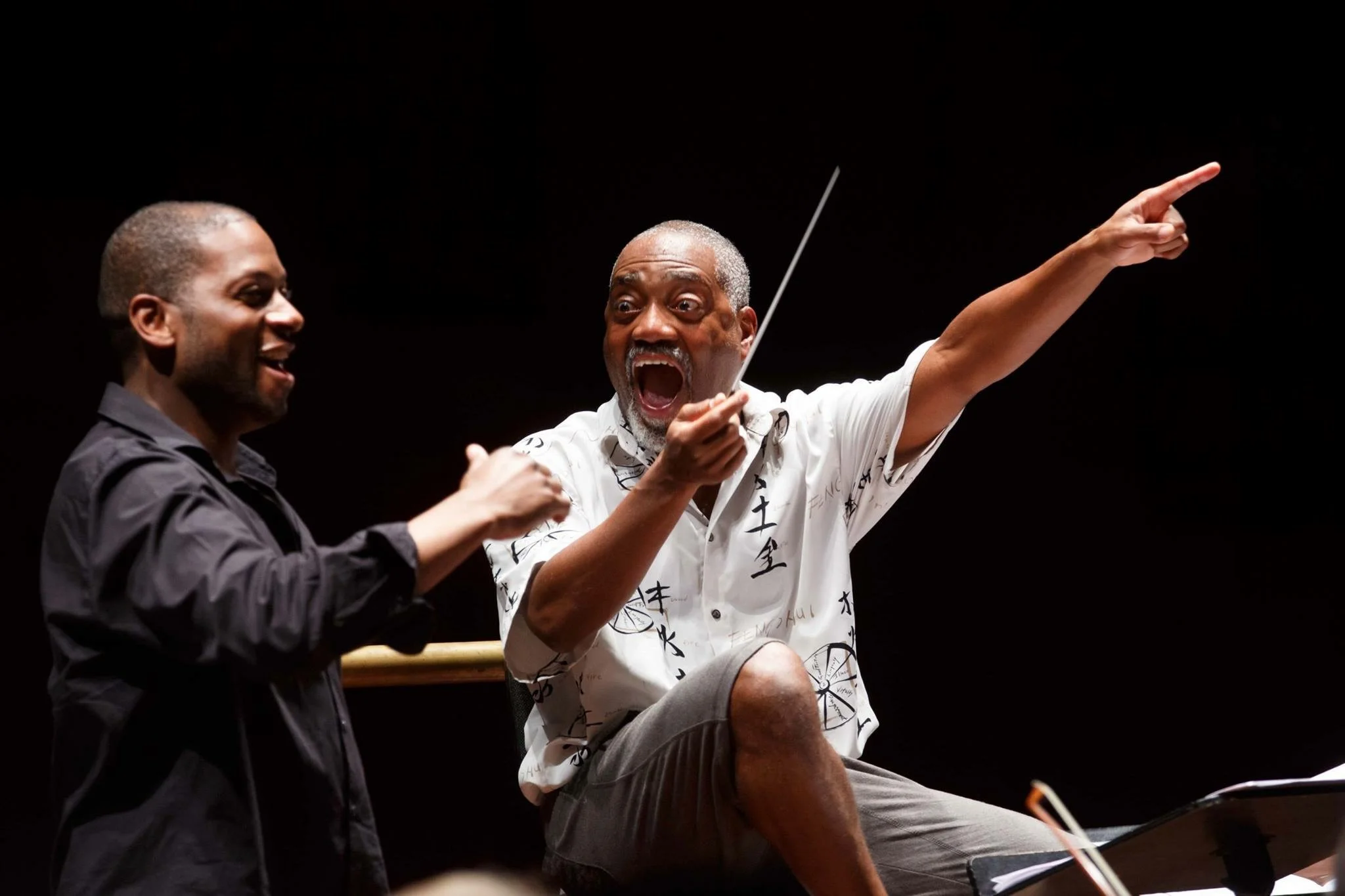 Rodney as Porgy with maestro Bill Eddins. Porgy & Bess, Rome