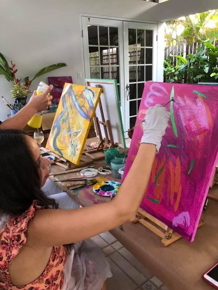 Painting a la Picasso with artist Sofia Arsuaga-Birthday Party-IMG_5749.JPG