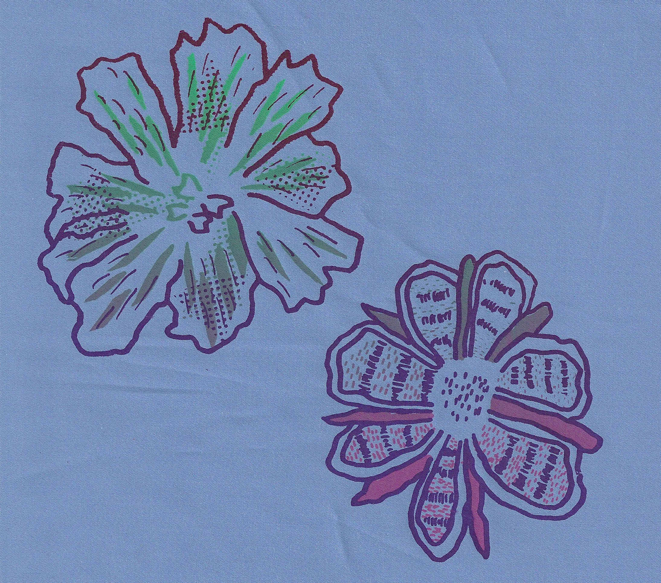 Flower Patch Silkscreen of fabric 2013