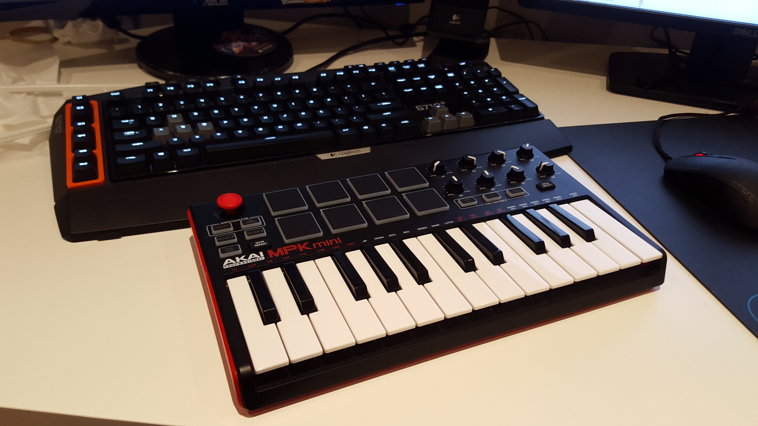 MIDI keyboard used to create the melody and beats to be transcribed digitally.