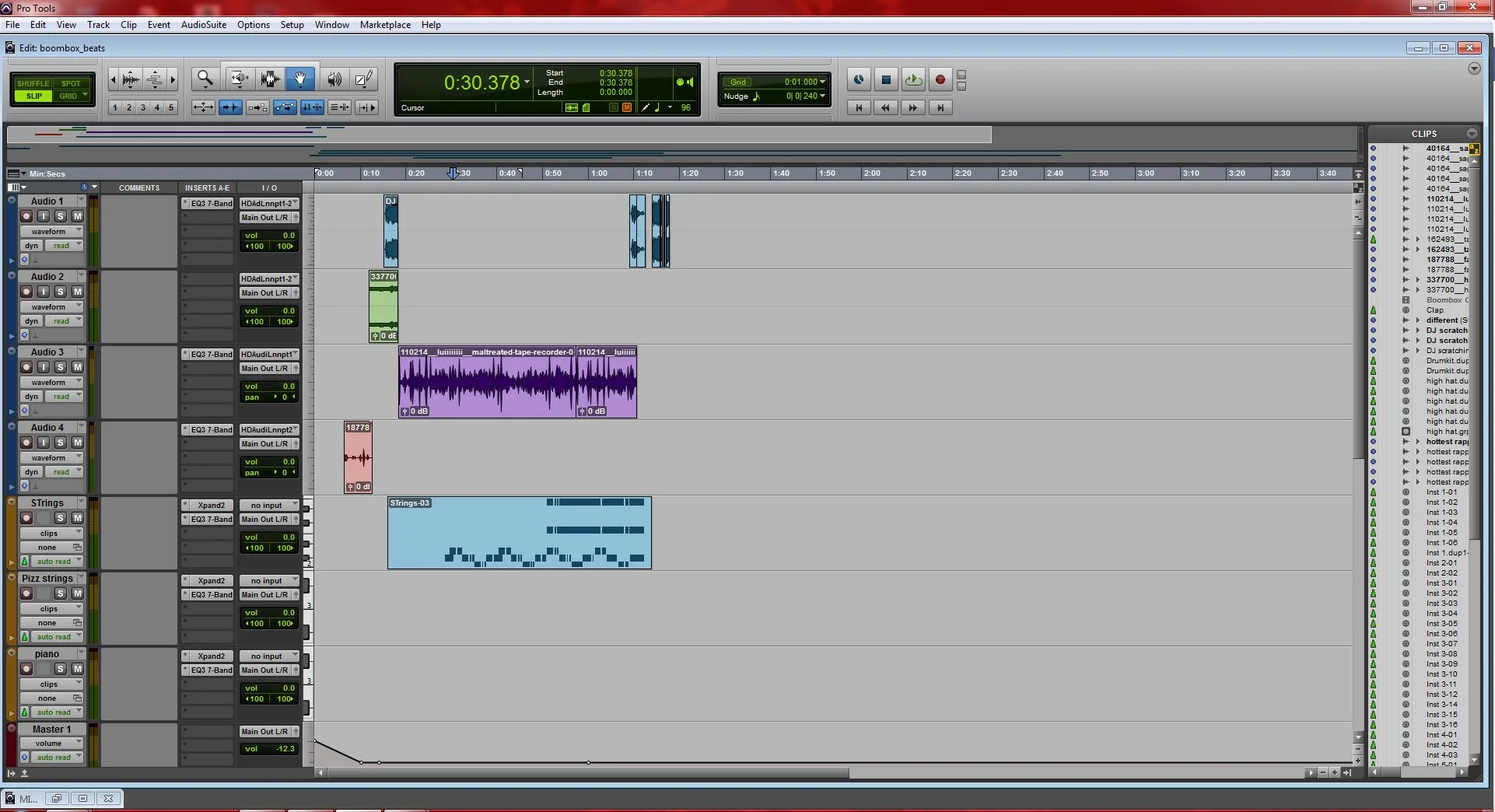 Intro sequence of the first draft of the soundtrack.