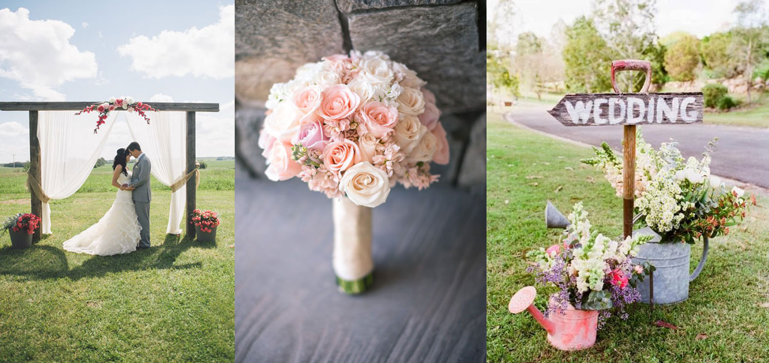 Images L-R Wedding Chicks, Colin Cowrie Weddings, Pinterest.