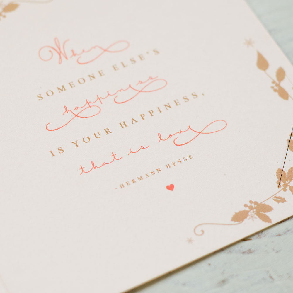 Quote detail, hidden under the RSVP card. Photo by Holly Booth