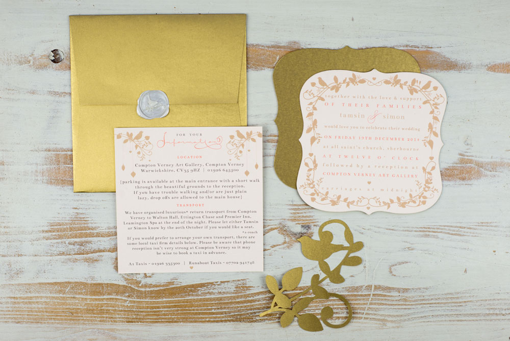 Invitation suite and envelope. Photo by Holly Booth