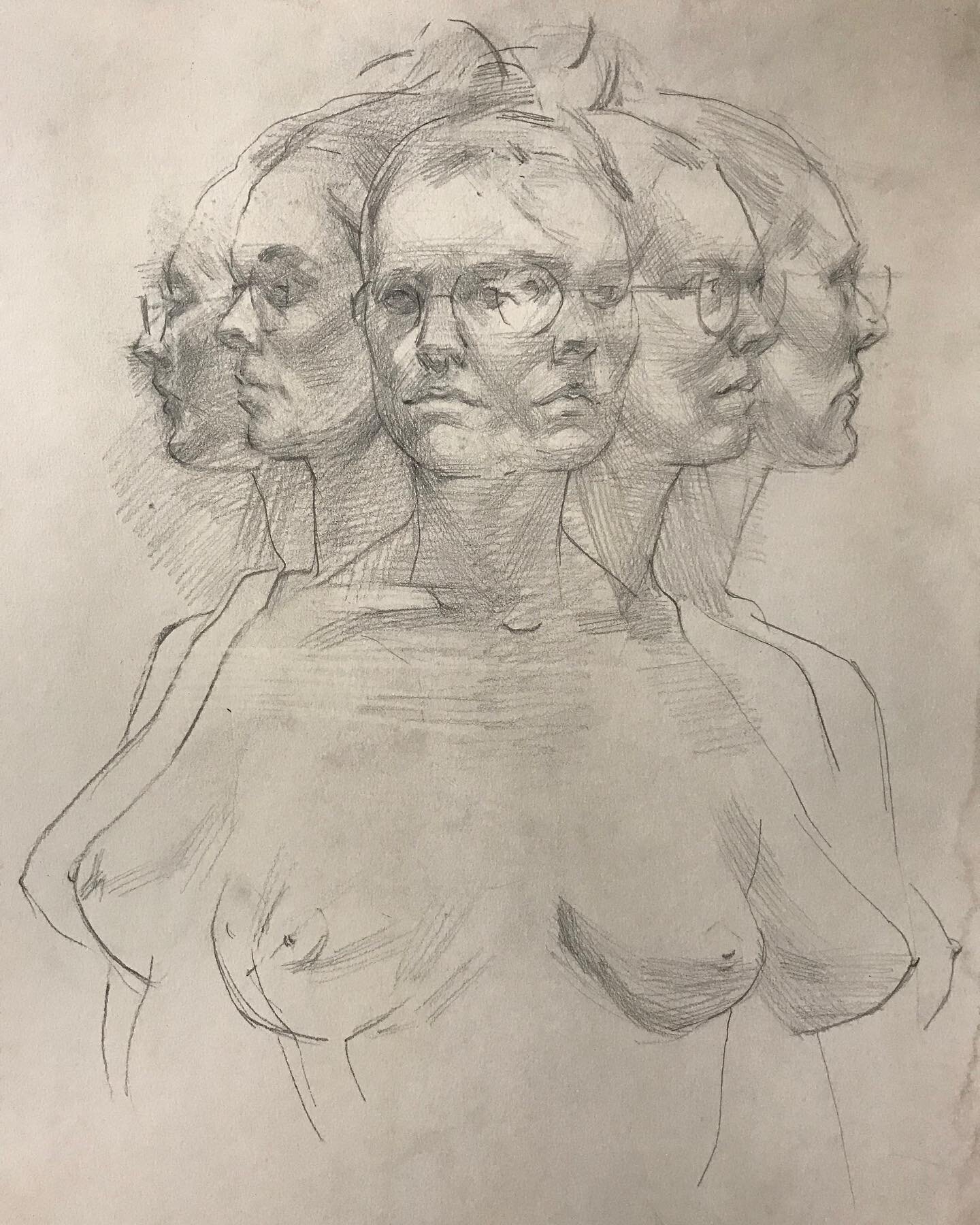 Class demo. The lesson was inspired by @somepaintings drawings. #portraitdrawing  #drawing #portrait #figuredrawing #paintlanguage #movement #time #dizzy #figuremodel #model #dontletkaitdown