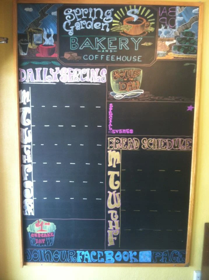 Specials Board-Spring Garden Bakery 1932 Spring Garden St, Greensboro, NC 27403 For Bill and Michelle Schneider