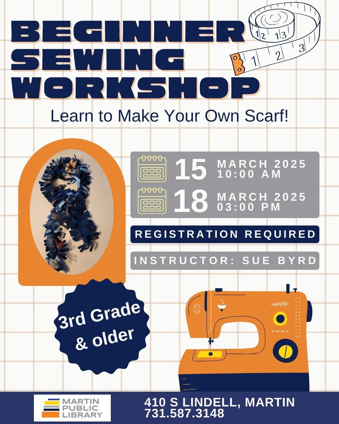 Beginner Sewing Class — Martin Public Library